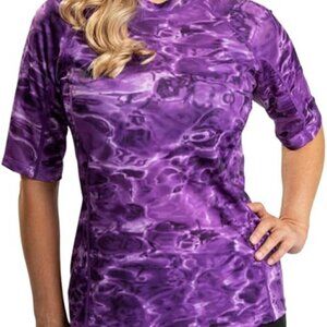 Aqua Design High Performance Activewear Women Purple 3/4 Sleeve Breathable 5X